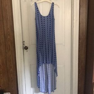 Blue high low maxi dress